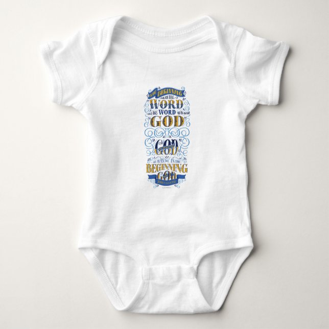 In the Beginning Was the Word Baby Bodysuit (Front)