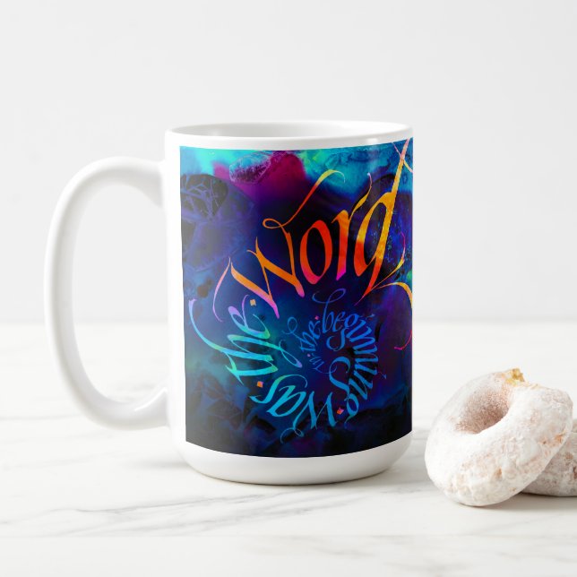 "In the Beginning Was the Word" Classic Mug (With Donut)