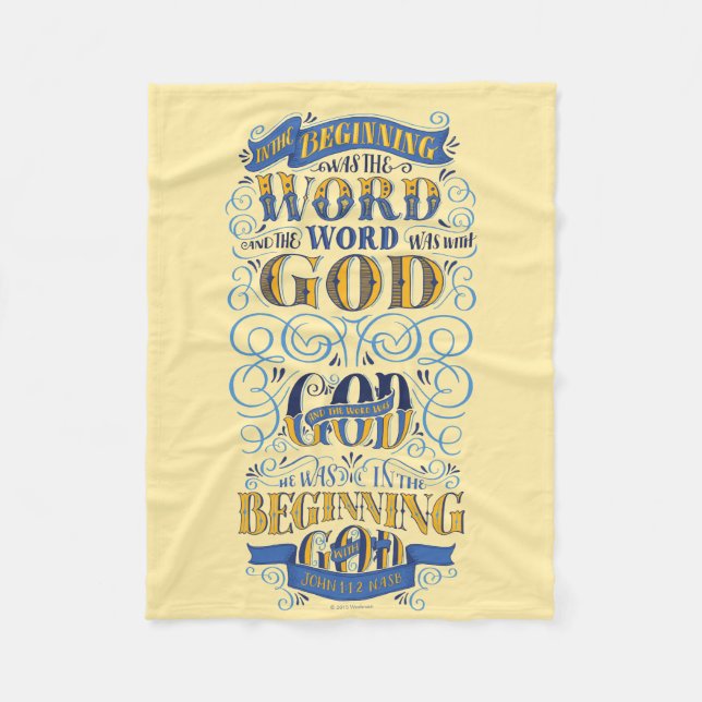 In the Beginning Was the Word Fleece Blanket (Front)