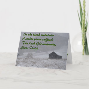 In the bleak midwinter, a stable. holiday card
