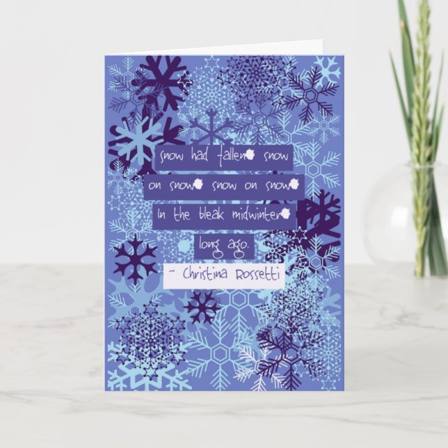 In the Bleak Midwinter Snowflakes Poetry  Card (Front)