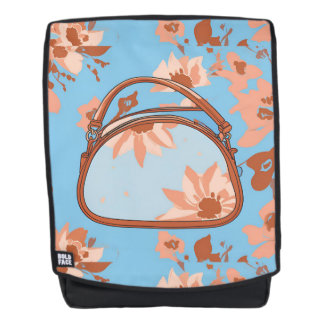 In the Blue Floral Sky Purse AI art Backpack