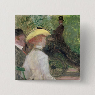In the Bois de Boulogne, 1901 (oil on canvas) 15 Cm Square Badge