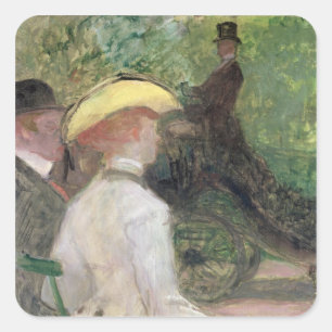 In the Bois de Boulogne, 1901 (oil on canvas) Square Sticker