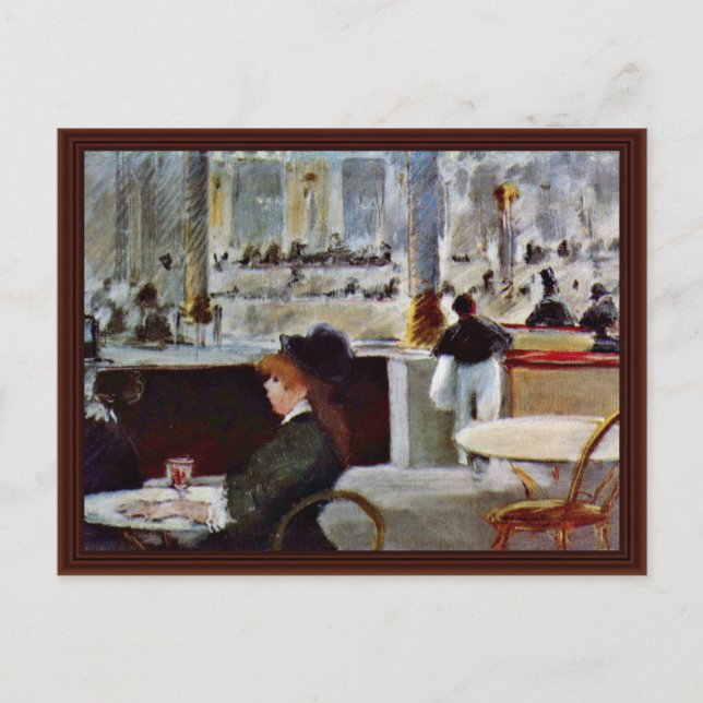In The Café By Manet Edouard Postcard (Front)