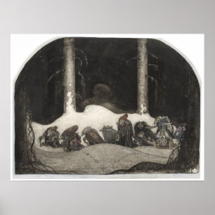 In the Christmas Night, 1913 by John Bauer Art Poster