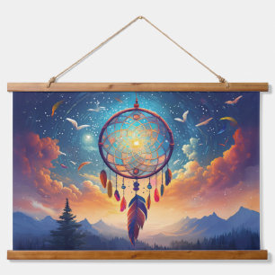 In the Clouds, Native American Dreamcatcher Hanging Tapestry