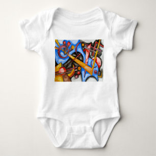 In The Cosmos-Abstract Art Hand Painted Geometric Baby Bodysuit