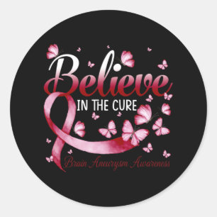 In The Cure Brain Aneurysm Awareness Butterfly Classic Round Sticker