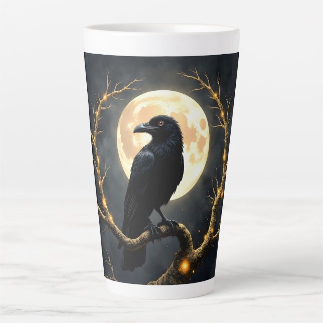 In the Darkness of the Night” – The Moon’s Silent  Latte Mug (Front)