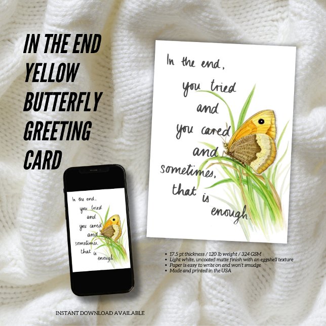 In the end Yellow Butterfly Greeting Card (The Butterfly Studio
🌼In the end 🦋 Yellow Butterfly Greeting Card)