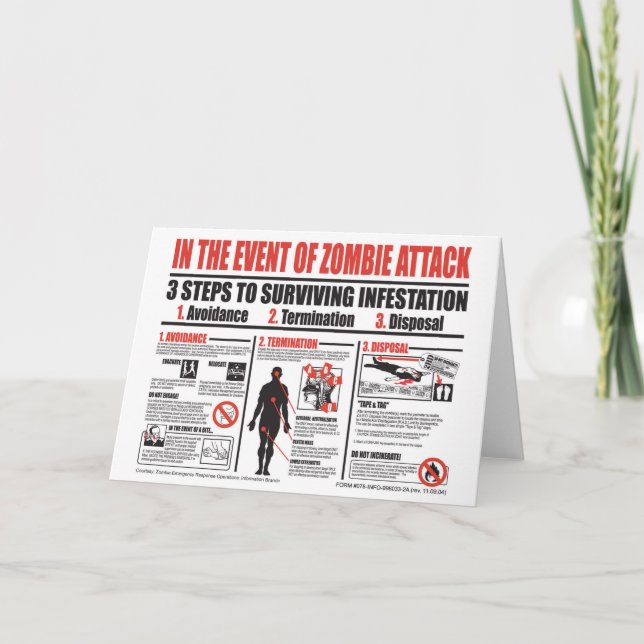 In The Event of Zombie Attack NOTE CARD (Front)