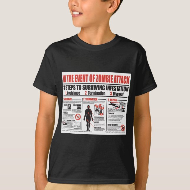 In The Event of Zombie Attack: T SHIRT Boys (Front)