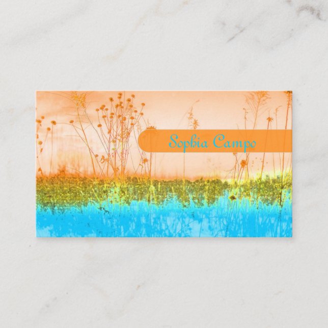 In the field, colourful businesscards template business card (Front)