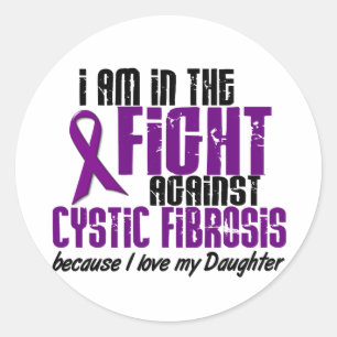 In The Fight Against Cystic Fibrosis DAUGHTER Classic Round Sticker