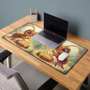 In the Footsteps of Floral Gold.9 Desk Mat