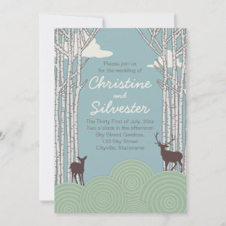 In The Forest, 5x7 wedding Invitation