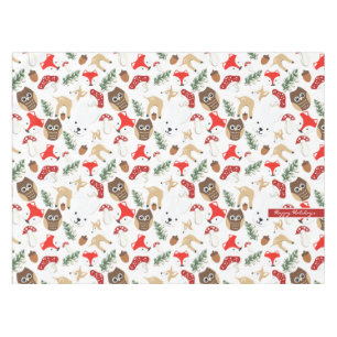 In the Forest Christmas Holidays Pattern Tablecloth