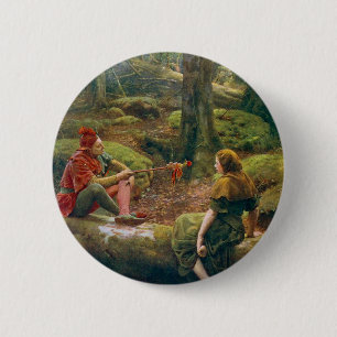 In The Forest Of Arden, c. 1892 by John Collier 6 Cm Round Badge