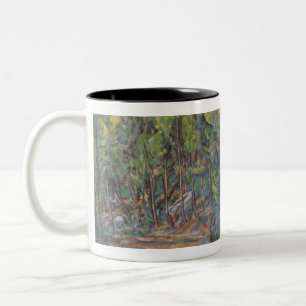 In the Forest of Fontainebleau - Paul Cezanne Two-Tone Coffee Mug