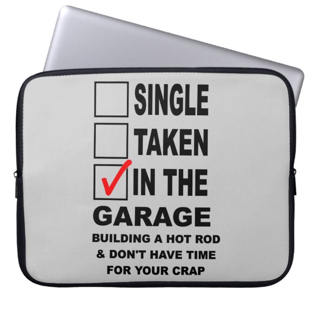 IN THE GARAGE BUILDING A HOT ROD LAPTOP SLEEVE (Front)