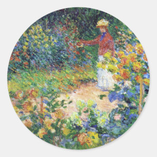 In the Garden by Claude Monet Classic Round Sticker