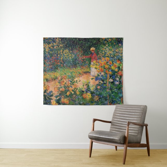 In The Garden by Claude Monet Tapestry (In Situ (Horizontal))