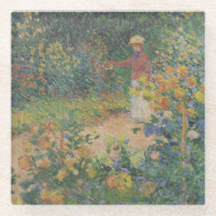 In the Garden - Claude Monet - c1895 Glass Coaster