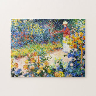 In the Garden Claude Monet woman painting Jigsaw Puzzle