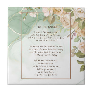 ~In the Garden Comforting Hymn Garden Antique Rose Ceramic Tile