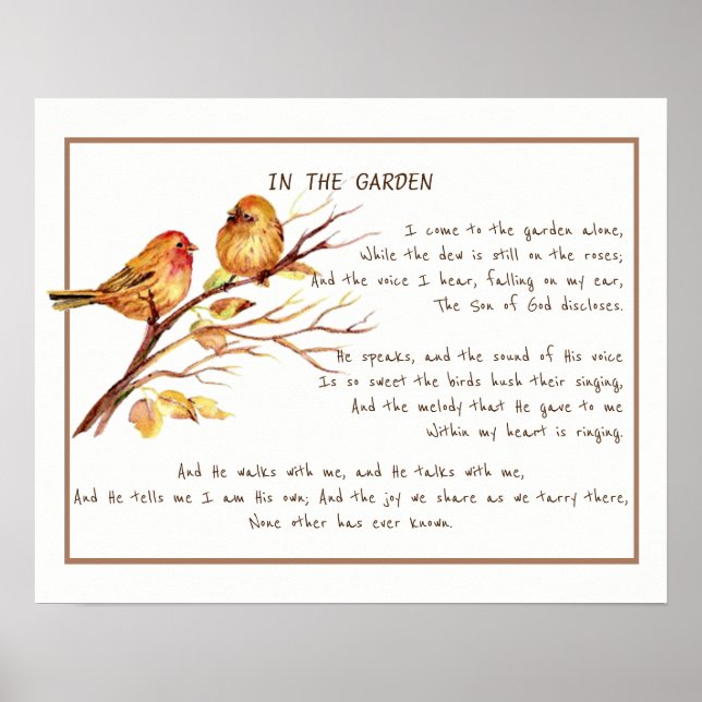 ~In the Garden Comforting Hymn Garden Bird Art Pos Poster (Front)