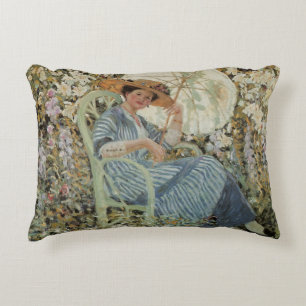 In the Garden, Giverny by Frederick Frieseke Decorative Cushion