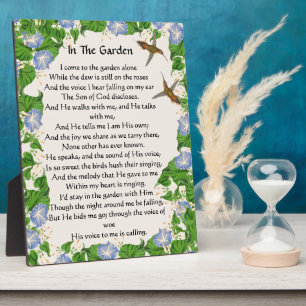 In The Garden Hymn Flowers Floral Hummingbirds Plaque