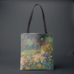 In the Garden, Monet Tote Bag<br><div class="desc">Oscar-Claude Monet (14 November 1840 – 5 December 1926) was a French painter, a founder of French Impressionist painting and the most consistent and prolific practitioner of the movement's philosophy of expressing one's perceptions before nature, especially as applied to plein air landscape painting. The term ""Impressionism"" is derived from the...</div>