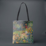 In the Garden, Monet Tote Bag<br><div class="desc">Oscar-Claude Monet (14 November 1840 – 5 December 1926) was a French painter, a founder of French Impressionist painting and the most consistent and prolific practitioner of the movement's philosophy of expressing one's perceptions before nature, especially as applied to plein air landscape painting. The term ""Impressionism"" is derived from the...</div>