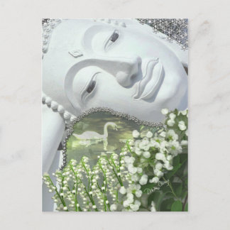 In the Garden - Quan Yin & Flowers Postcard