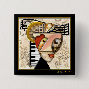 In The Groove (Pin) 15 Cm Square Badge