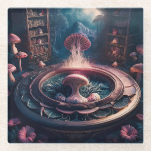 In The Hall Of Mushrooms Glass Coaster