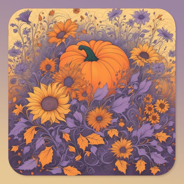 In The Halloween Garden Square Sticker (Creator Uploaded)