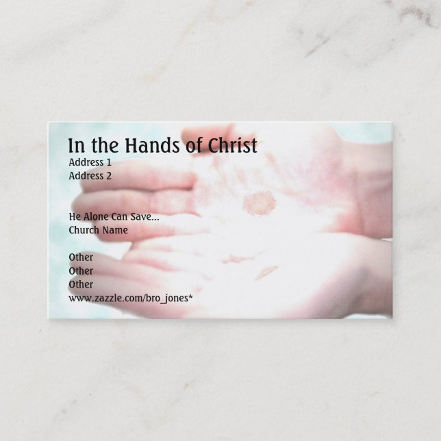 In the Hands of Christ Business Card (Front)