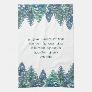 In The Heart Of The Winter Forest Tea Towel