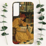 In the Library  Samsung Galaxy Case<br><div class="desc">Vintage image of a woman in her library</div>