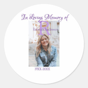 In the loving memory of memory keepsake add year n classic round sticker