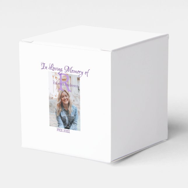In the loving memory of memory keepsake add year n favour box (Front Side)