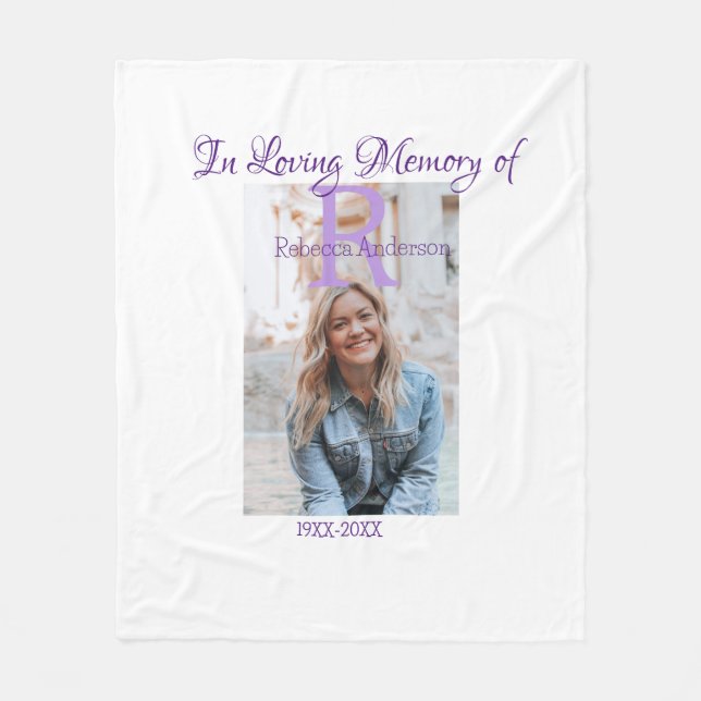 In the loving memory of memory keepsake add year n fleece blanket (Front)