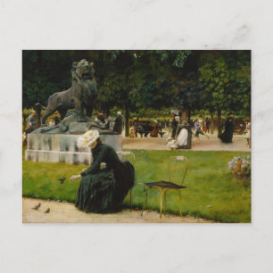 In the Luxembourg Garden Canvas Print Postcard