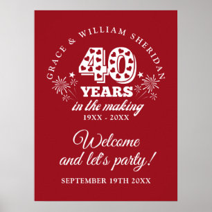 In The Making 40th Anniversary Welcome Sign
