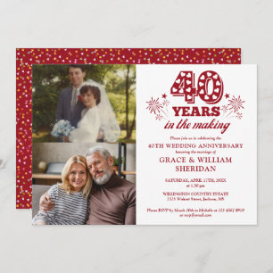In The Making 40th Wedding Anniversary 2 Photo Invitation