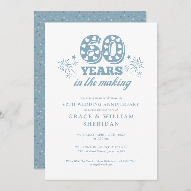 In The Making 60th Wedding Anniversary Invitation (Front/Back)