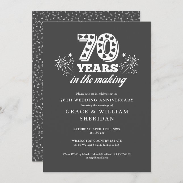 In The Making 70th Wedding Anniversary Invitation (Front/Back)